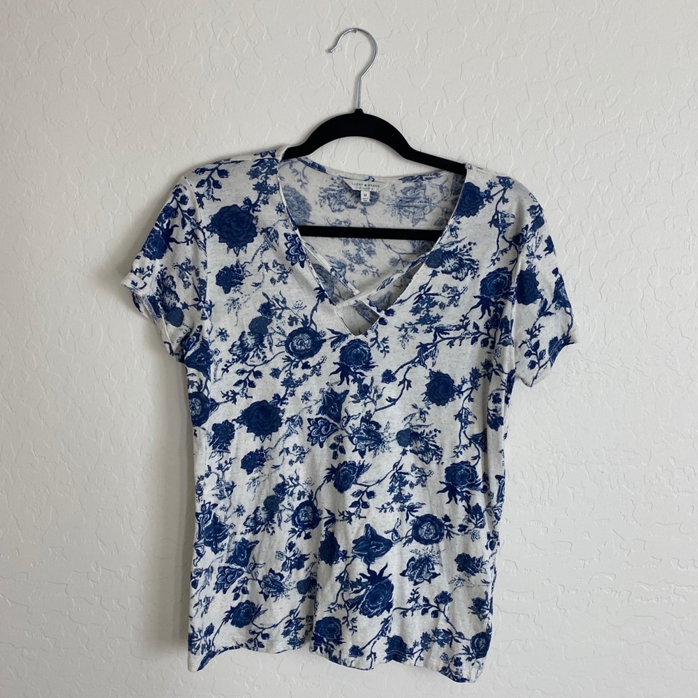 blue floral top